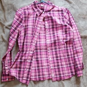 Izod pink plaid shirt
